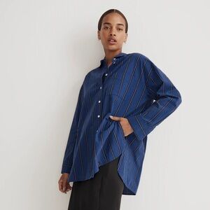 Madewell The Signature Poplin Oversized Shirt - Fresh Blueberry, S
